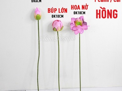 Cành sen quan âm cao cấp đẹp như thật (bán lẻ theo cành) CANHHOA-02